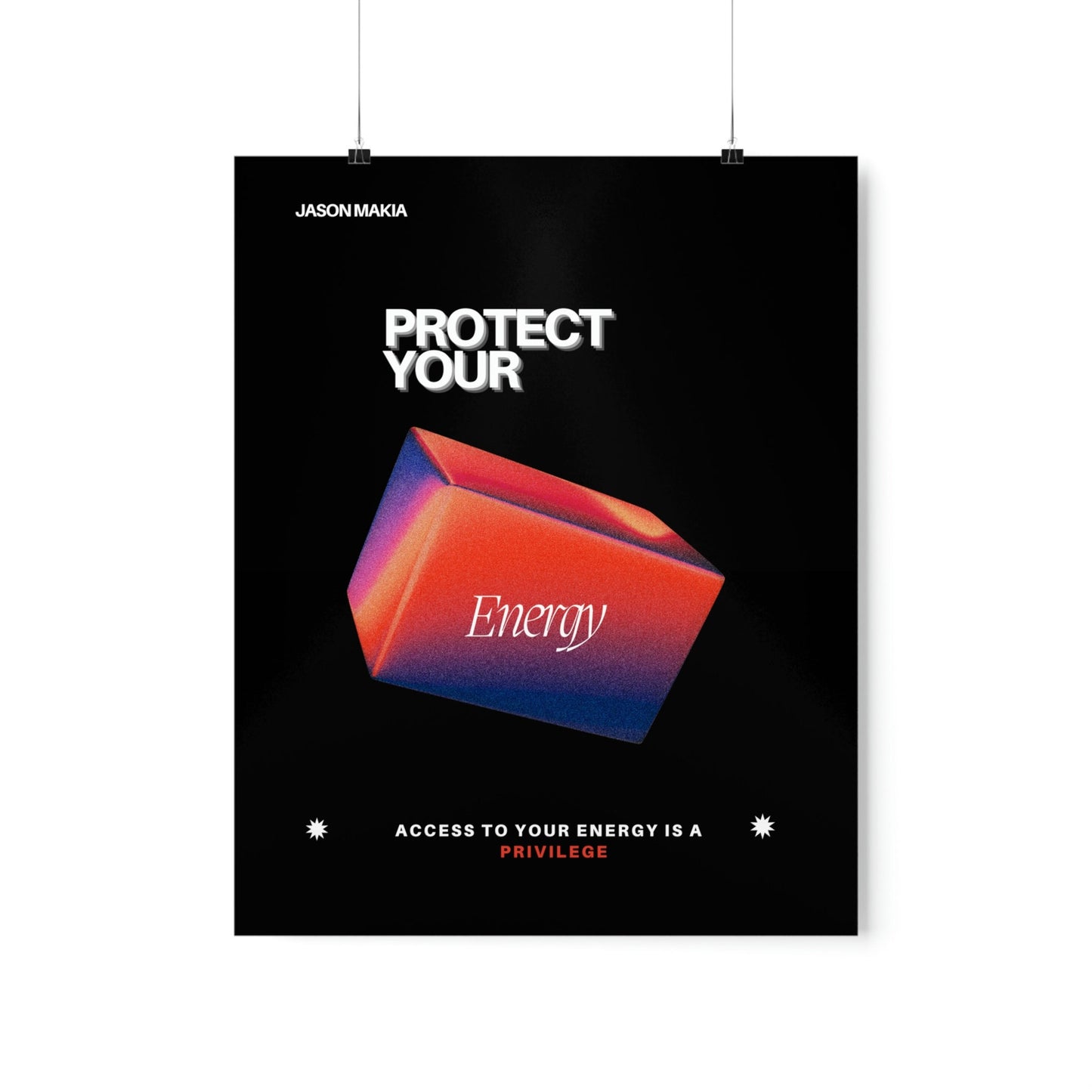 Sleek Protect Your Energy Wall Poster, Motivational Art, Protect Your Energy Print,