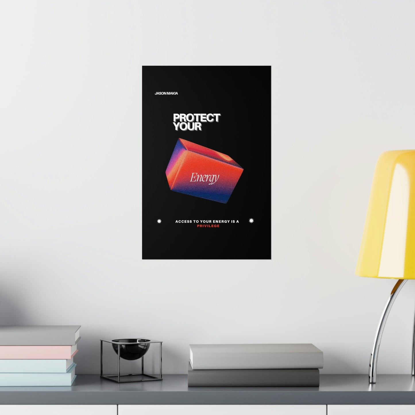 Sleek Protect Your Energy Wall Poster, Motivational Art, Protect Your Energy Print,
