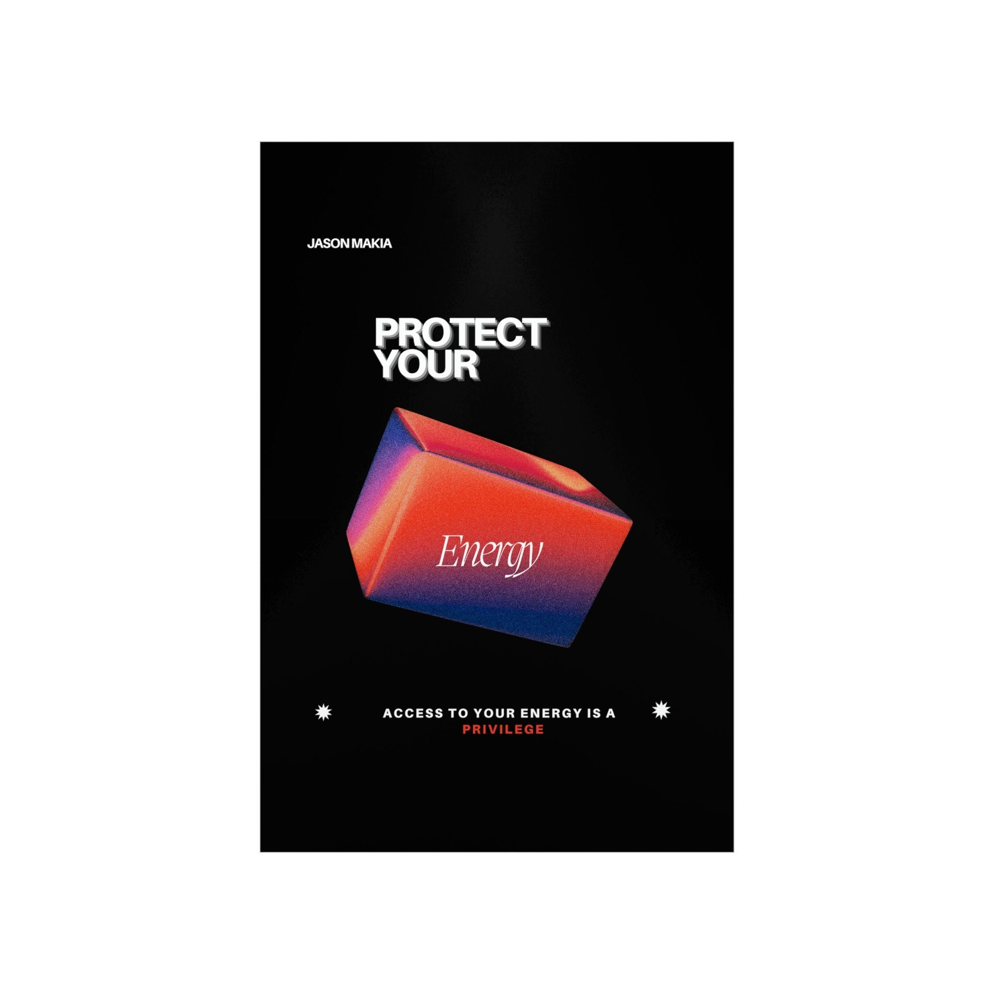 Sleek Protect Your Energy Wall Poster, Motivational Art, Protect Your Energy Print,
